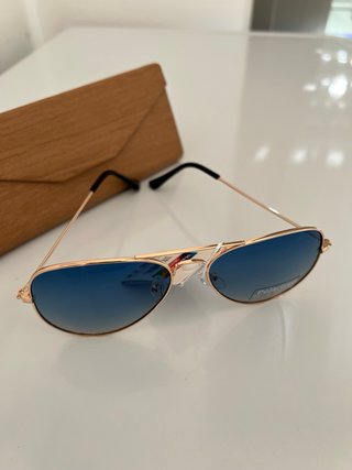 Gafas de Sol Aviador Polarizadas Azules y Doradas