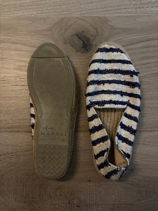 Espadrillas righe blu e bianche