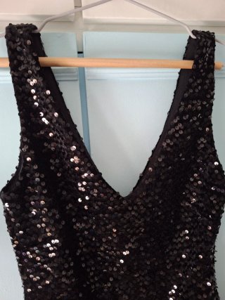 Vestido negro lentejuelas Sfera