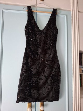 Vestido negro lentejuelas Sfera