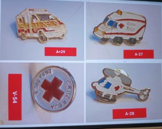 Lote 4 insignias Cruz Roja Española Socorrista