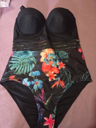 Bañador estampado floral forrado