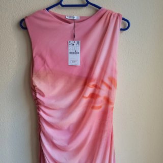 Vestido Stradivarius largo, Rosa, talla L . Nuevo