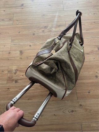 Bolsa de viaje de tela y piel