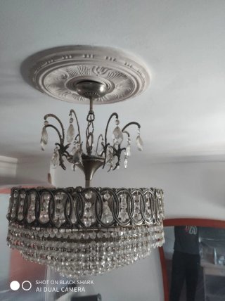 Lámpara de techo vintage cristal y metal