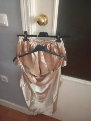 Camisón  con encaje Satén