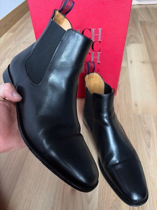 Botas Chelsea Carolina Herrera Negras Piel