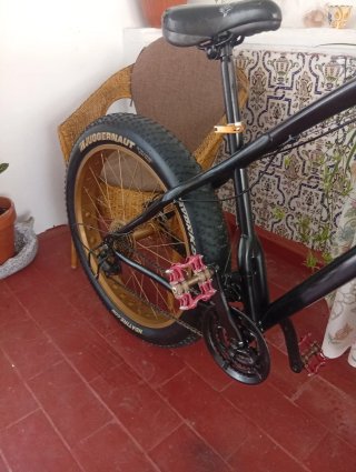 Bicicleta Fat Bike Negra Rines Dorados