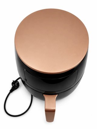 Freidora de aire negra y cobre