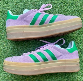 Adidas Gazelle Rosa y Verde Plataforma