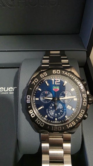TAG Heuer Reloj Cronógrafo Azul y Plateado