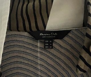 Vestido Massimo Dutti Bege e Verde Oliva