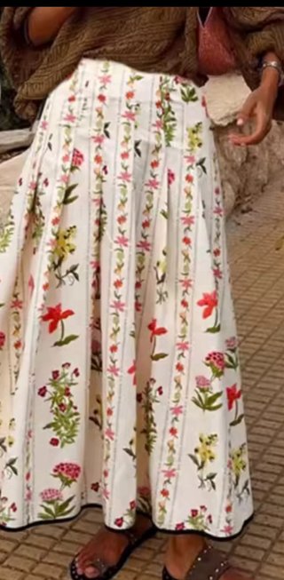 Preciosa favorecedora FALDA estampada flores T/XL