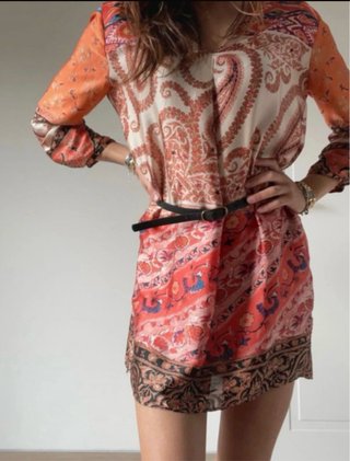 Vestito Zara fantasia floreale arancione