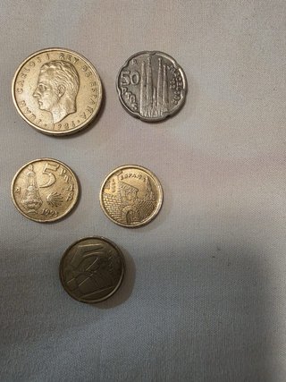 Lote 5 monedas antiguas España