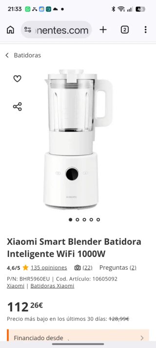 Batidora Xiaomi Inteligente