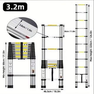 Escalera telescópica de aluminio 3,2cm