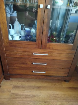 Mueble TV y Vitrina madera maciza