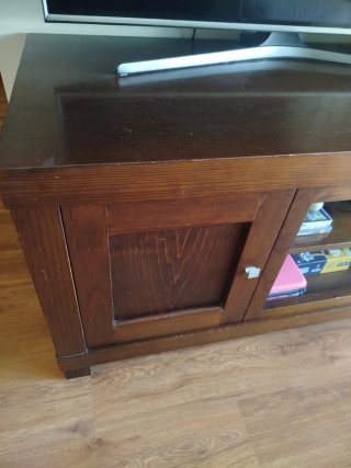 Mueble TV y Vitrina madera maciza