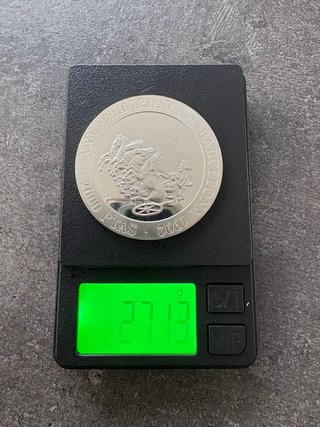 Moneda 2000 Pesetas 1992 Barcelona Plata 925 27gr