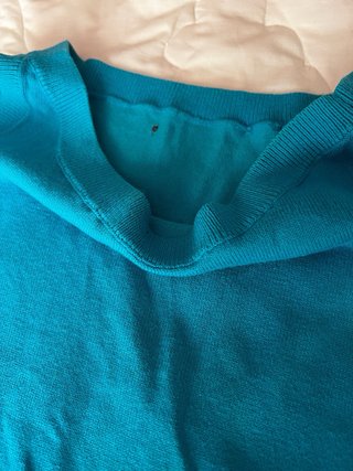Camiseta sin mangas S bordada azul turquesa