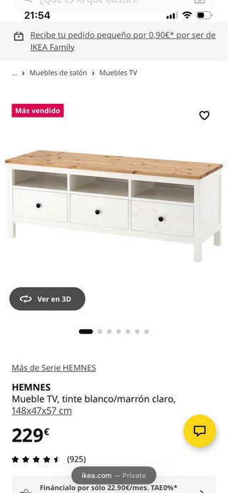 Mueble TV Ikea Blanco y Madera