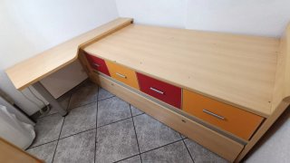 Habitación Cama juvenil, escritorio y estantería
