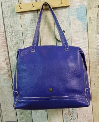 Bolso grande de cuero azul
