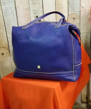 Bolso grande de cuero azul