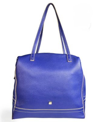 Bolso grande de cuero azul