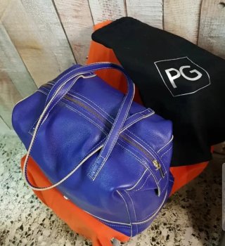 Bolso grande de cuero azul