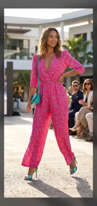 Mono estampado rosa y turquesa