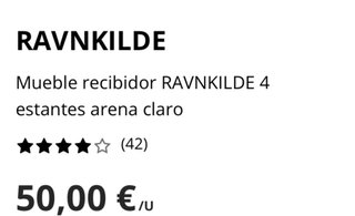 RAVNILDE Perchero de entrada metálico color arena