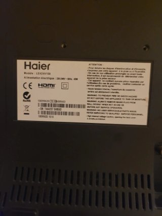 TV Haier 24 pulgadas LED HD  con mando a distancia