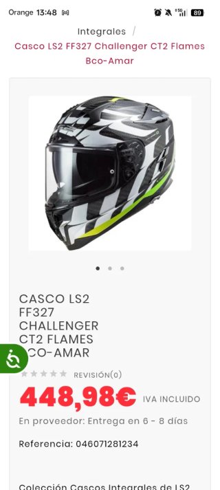 Casco de moto deportivo