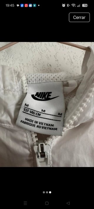 Cortavientos Nike Blanco y Negro