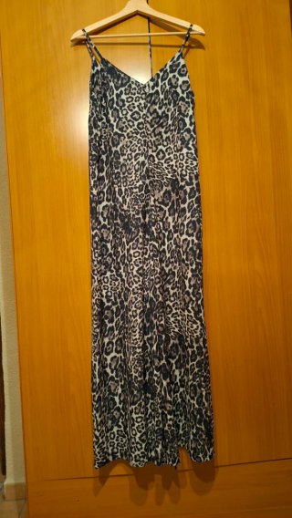 Mono largo tirantes estampado leopardo