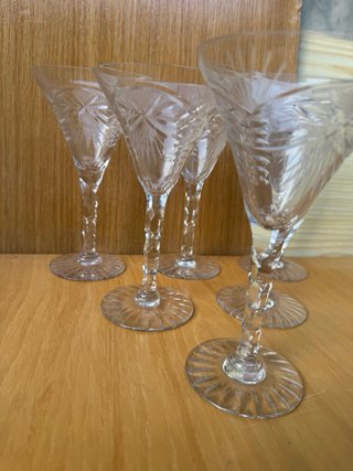 Set di 6 calici da cocktail in cristallo intagliato