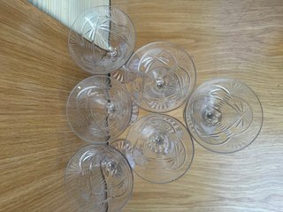 Set di 6 calici da cocktail in cristallo intagliato