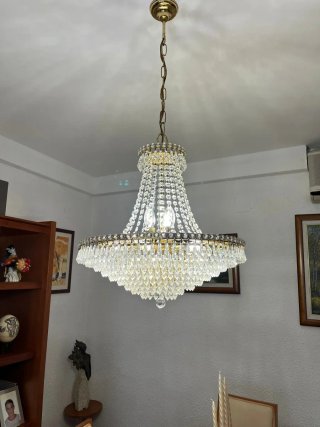Lámpara de techo cristal Bohemia dorada