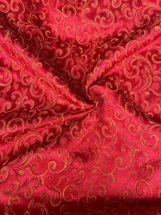 Tessuti damascato rosso gigli 1x2.80mt