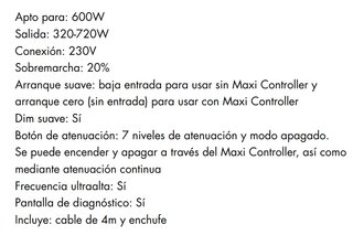 BALASTRO DIGITAL 600/400W EL UHF DIMLUX EN PROMO