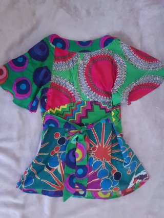 Blusa Desigual Mangas Anchas Multicolor