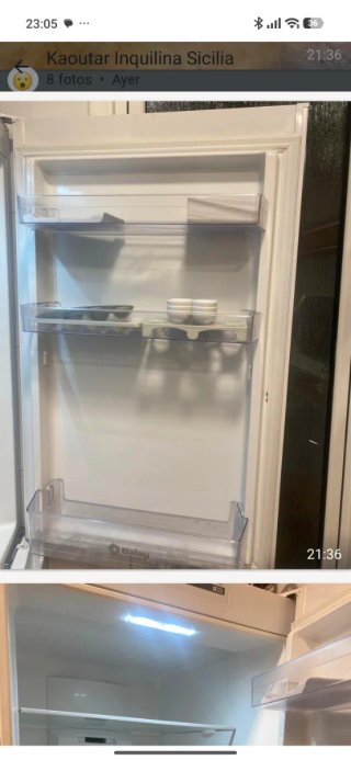 Nevera Combi Blanca 170 x 58cm. No va elcongelador