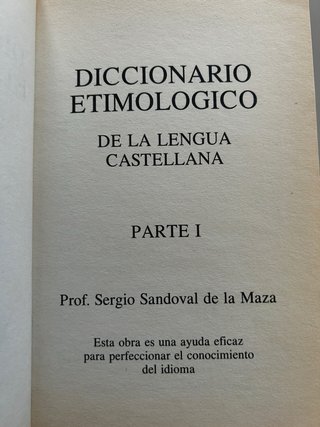 Diccionario etimológico - S. Sandoval (M.E.)