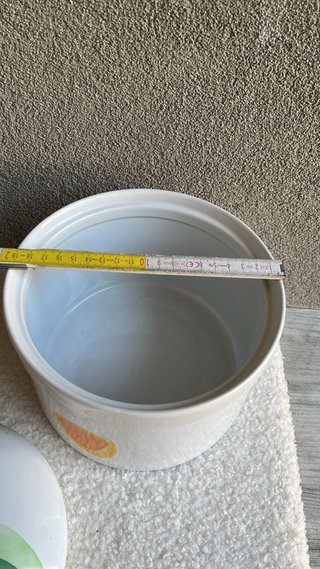 Biscottiera in ceramica bianca con decoro blu