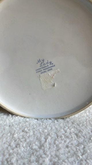 Biscottiera in ceramica bianca con decoro blu
