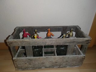 6 Sifones Antiguos con Caja Madera
