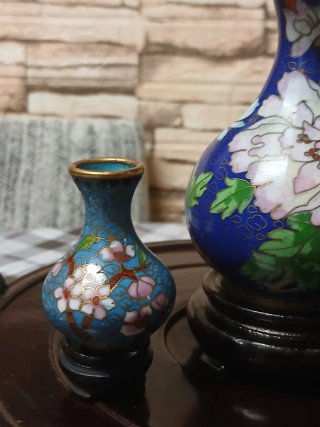 Tris vasetti cloisonné vintage