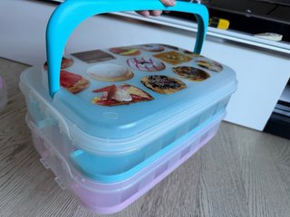 2 Porta torte/Cupcake Rosa e Azzurro